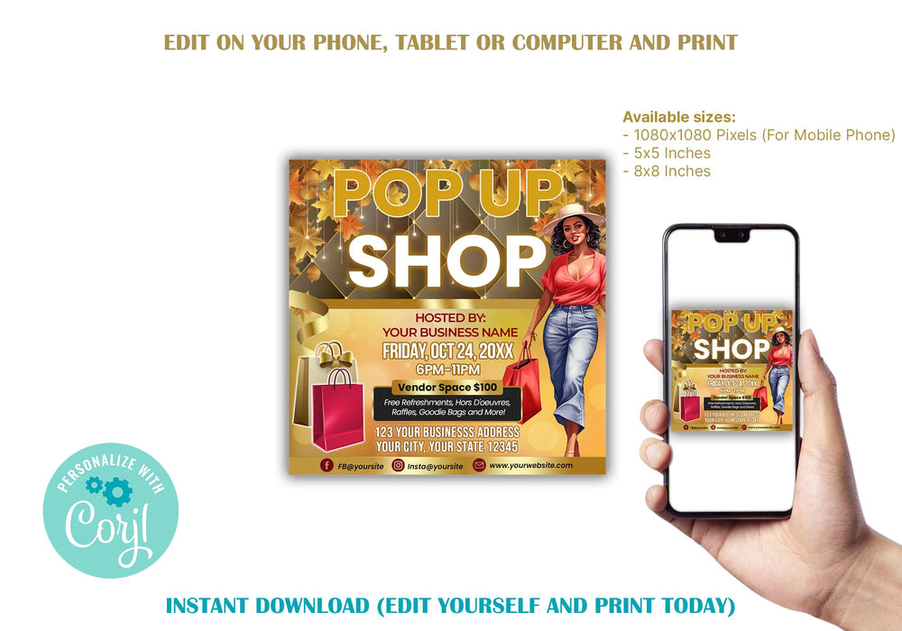 Autumn Pop Up Shop Flyer Template