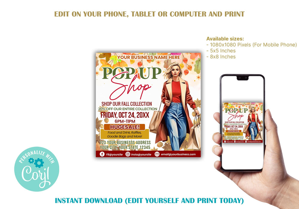 Customizable Fall Pop Up Flyer