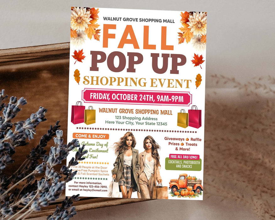 Editable Fall Market Pop-Up Shop Flyer