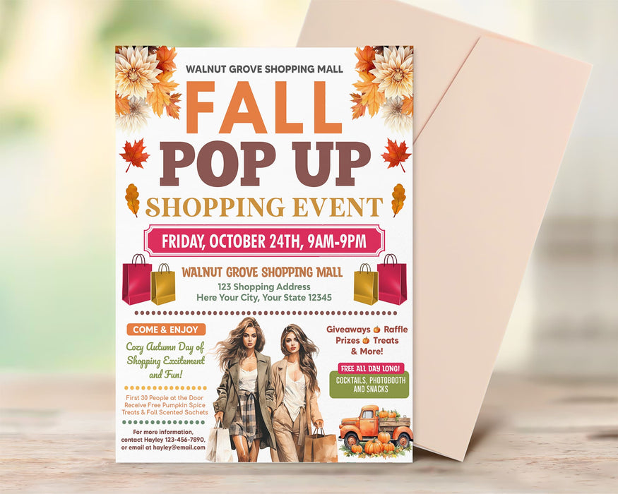 Editable Fall Market Pop-Up Shop Flyer