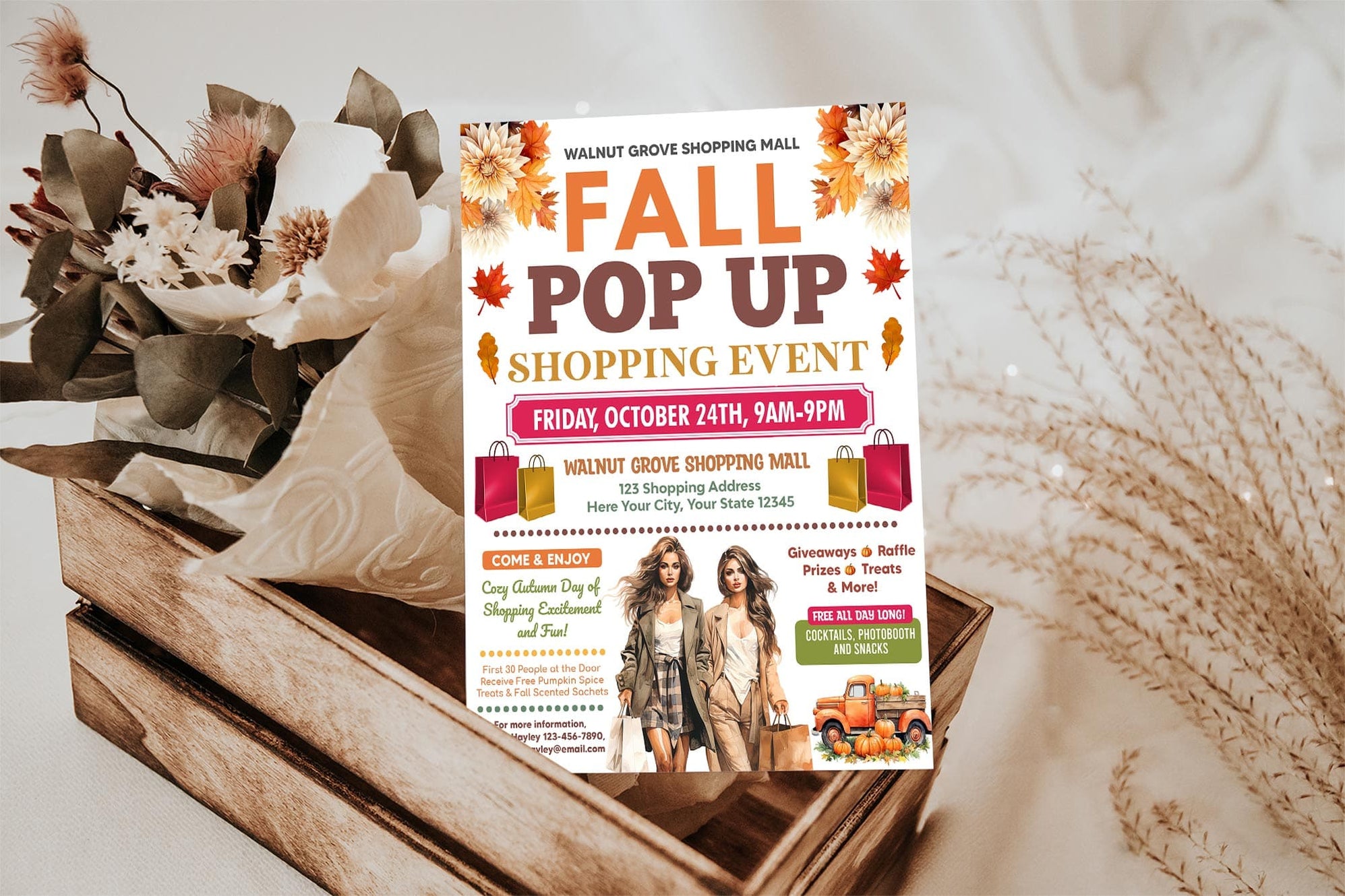 Editable Fall Market Pop-Up Shop Flyer - Posh Park
