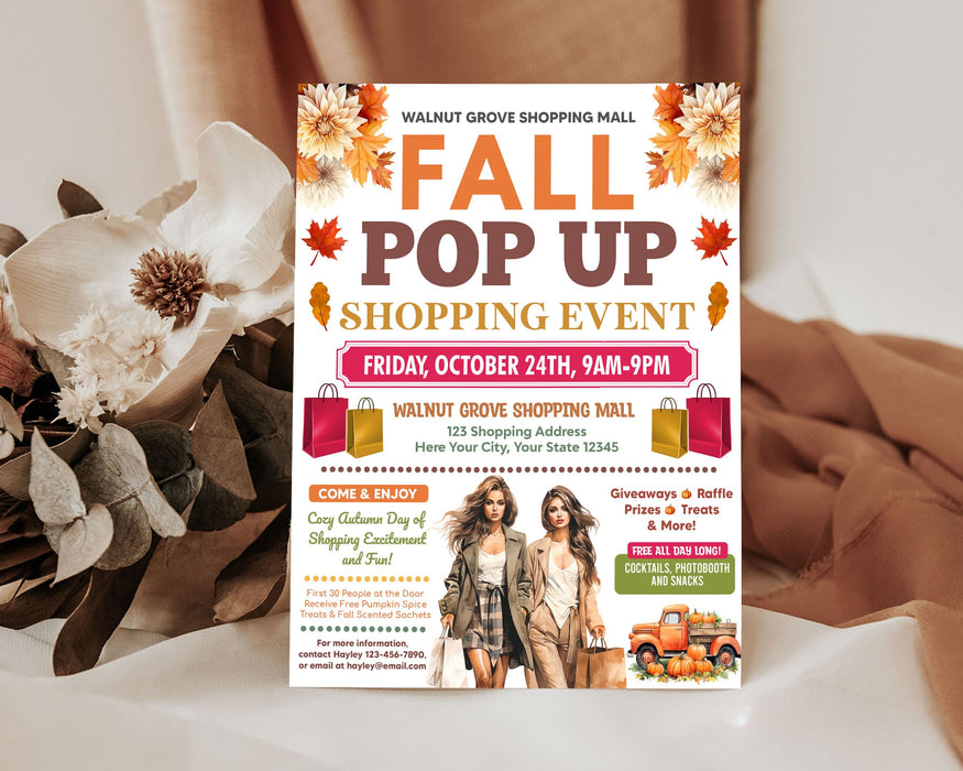 Editable Fall Market Pop-Up Shop Flyer