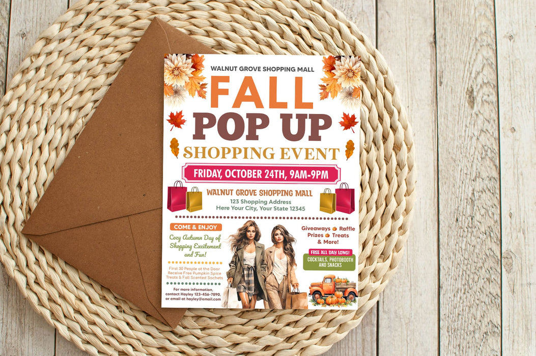 Editable Fall Market Pop-Up Shop Flyer