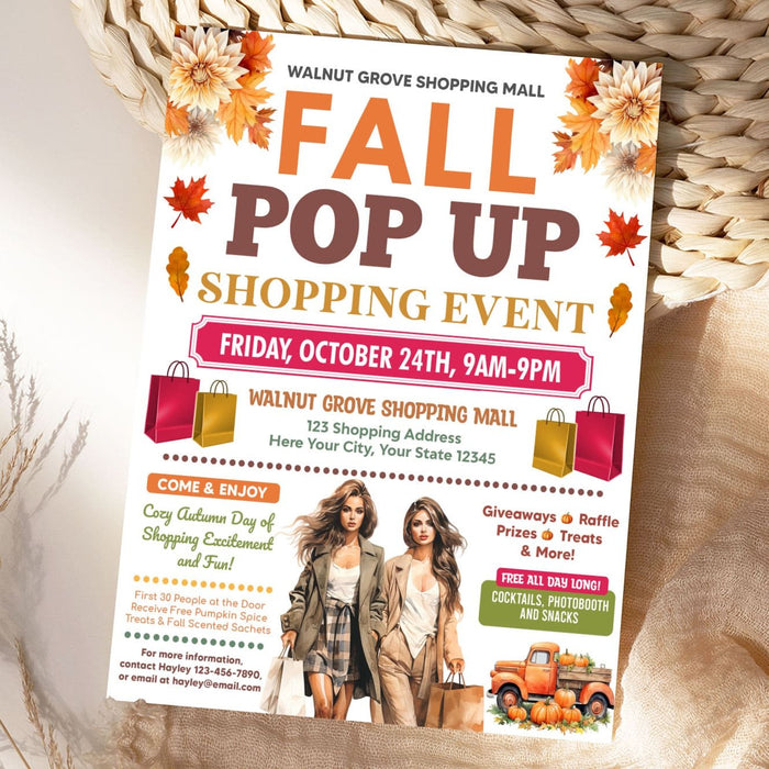 Editable Fall Market Pop-Up Shop Flyer