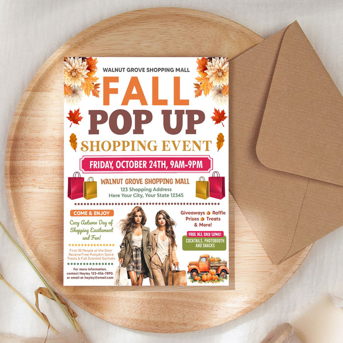 Editable Fall Market Pop-Up Shop Flyer