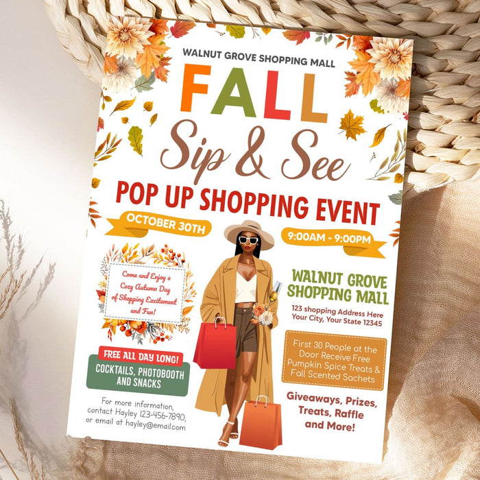 Printable Fall Pop-Up Shop Flyer Editable Design