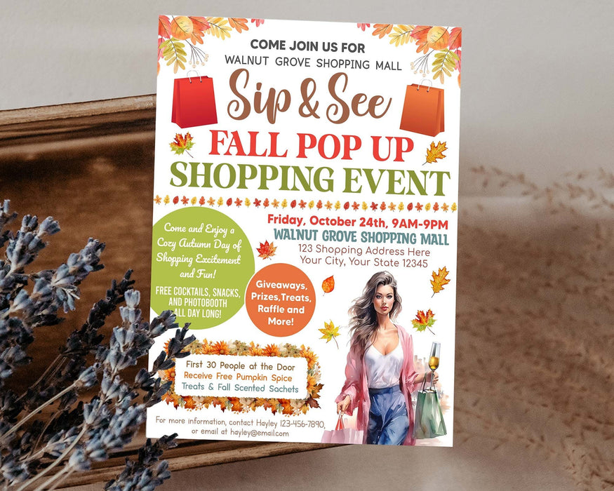 Editable Autumn Pop-Up Event Flyer Printable