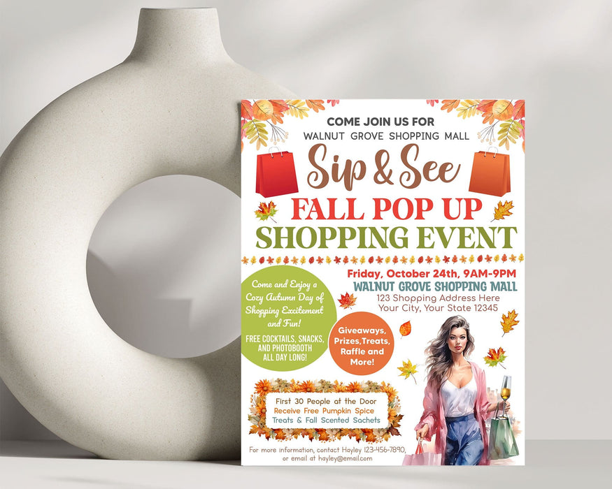 Editable Autumn Pop-Up Event Flyer Printable