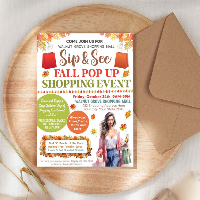 Editable Autumn Pop-Up Event Flyer Printable