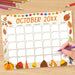 Autumn Harvest October Editable Calendar Design