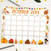 Autumn Harvest October Editable Calendar Design