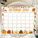 Autumn Harvest October Editable Calendar Design