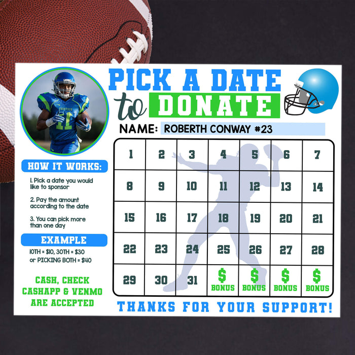 Editable Football Donation Calendar Template - Posh Park editable-football-donation-calendar-template-posh-park