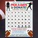 Football Pick A Date Fundraising | Rugby Sports Pick a Date to Donate Calendar Template