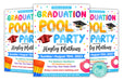 DIY Graduation Pool Party Flyer | Grad Pool Bash Party Flyer Template