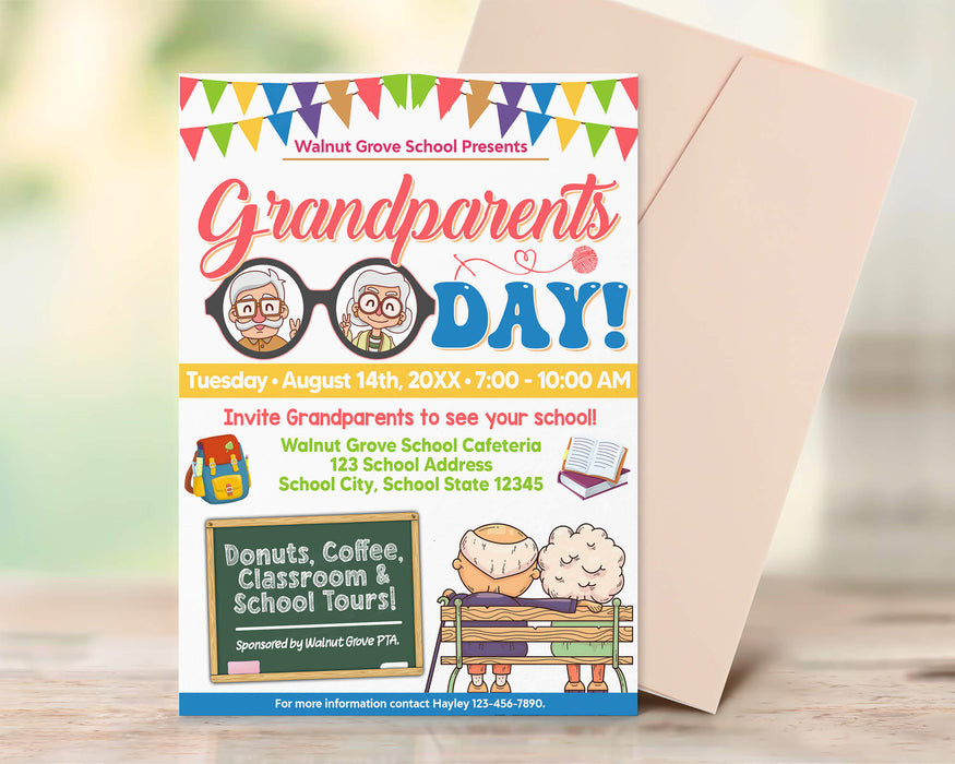 Grandparents Day Flyer | School PTA PTO Family Back To School Flyer