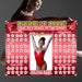 Editable Red Gymnastics Donation Calendar Sparkly Template