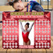 Editable Red Gymnastics Donation Calendar Sparkly Template