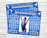 Bright Blue Gymnastics Donation Calendar Template