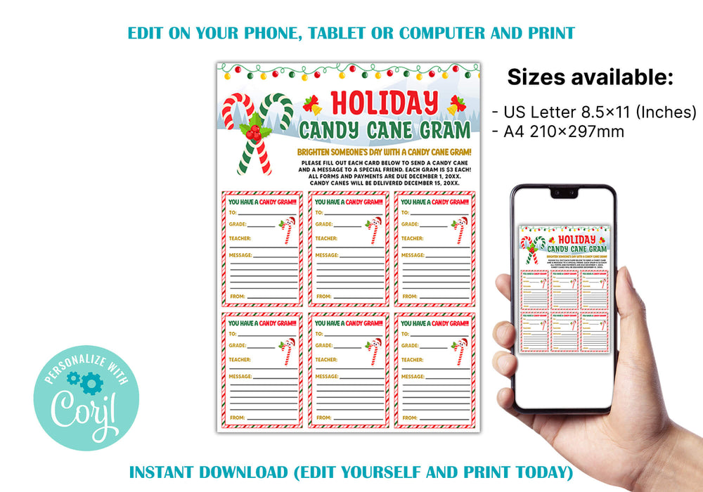candy-cane-gram-flyer-template-holiday-christmas-fundraiser-grams-posh-park for Free Printable Christmas Candy Gram Template Candy Cane Gram Flyer Template | Holiday Christmas Fundraiser Grams - Posh Park for Free Printable Christmas Candy Gram Template