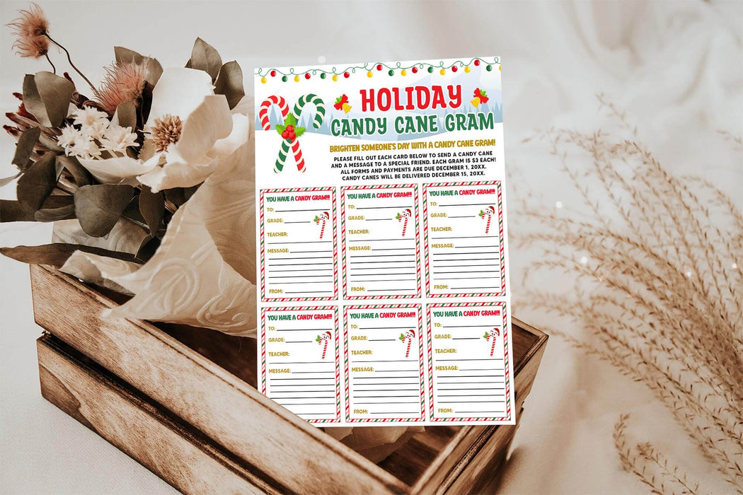 Candy Cane Gram Flyer Template | Holiday Christmas Fundraiser Grams - Posh Park candy-cane-gram-flyer-template-holiday-christmas-fundraiser-grams-posh-park