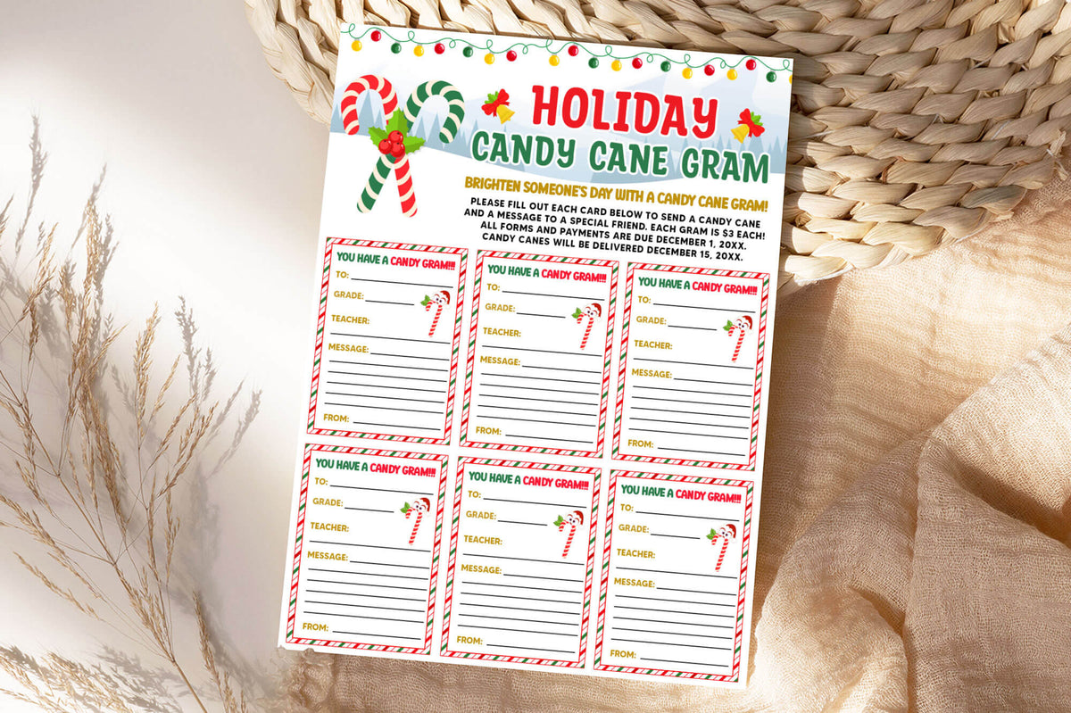 Candy Cane Gram Flyer Template | Holiday Christmas Fundraiser Grams - Posh Park candy-cane-gram-flyer-template-holiday-christmas-fundraiser-grams-posh-park