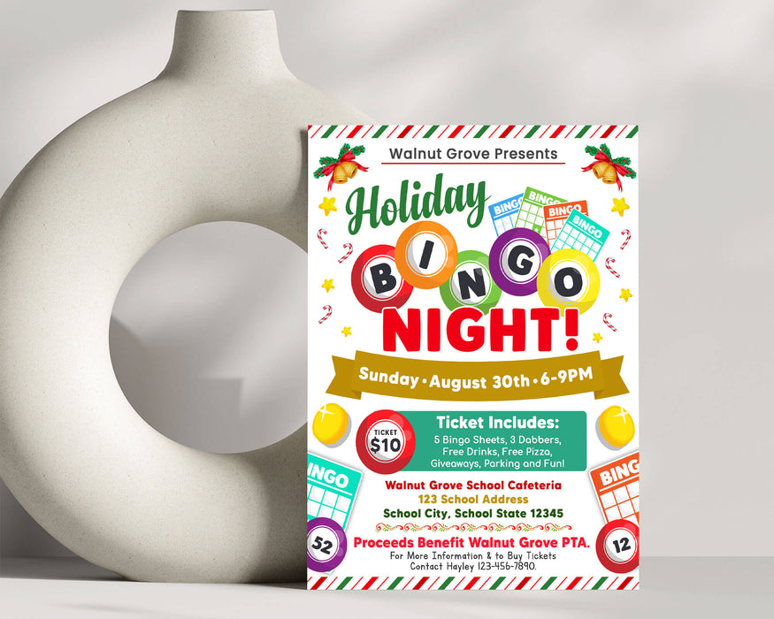 DIY Holiday Bingo Night Flyer Template| School and Community Game Night Event Flyer Template - Posh Park diy-holiday-bingo-night-flyer-template-school-and-community-game-night-event-flyer-template-posh-park