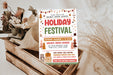 Customizable Holiday Festival Flyer Template | Christmas School and Community Fundraiser Invite Poster