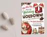 Customizable Holiday Hoedown Invitation | Western Christmas Party Cowboy Santa Invite