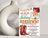 Holiday Hoedown Invitation Template | Western Country Xmas Holiday Party Invite