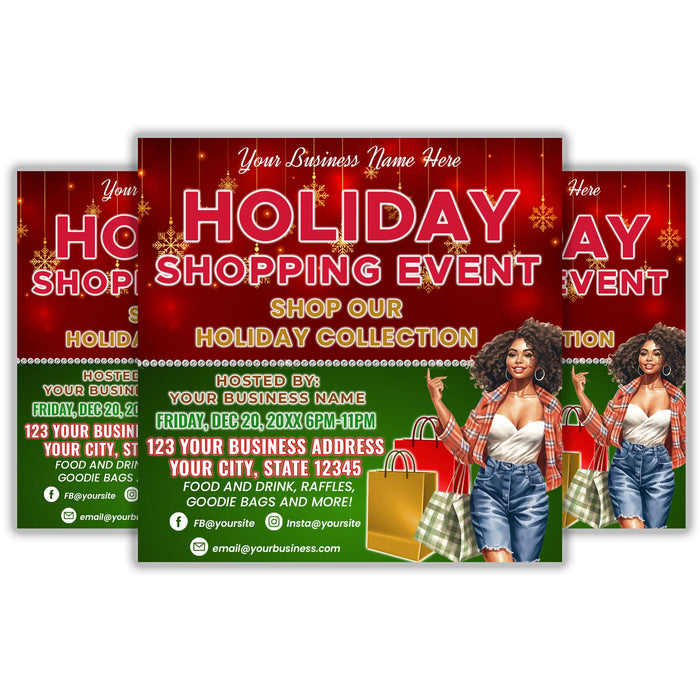 Editable Christmas Holiday Shopping Flyer Template