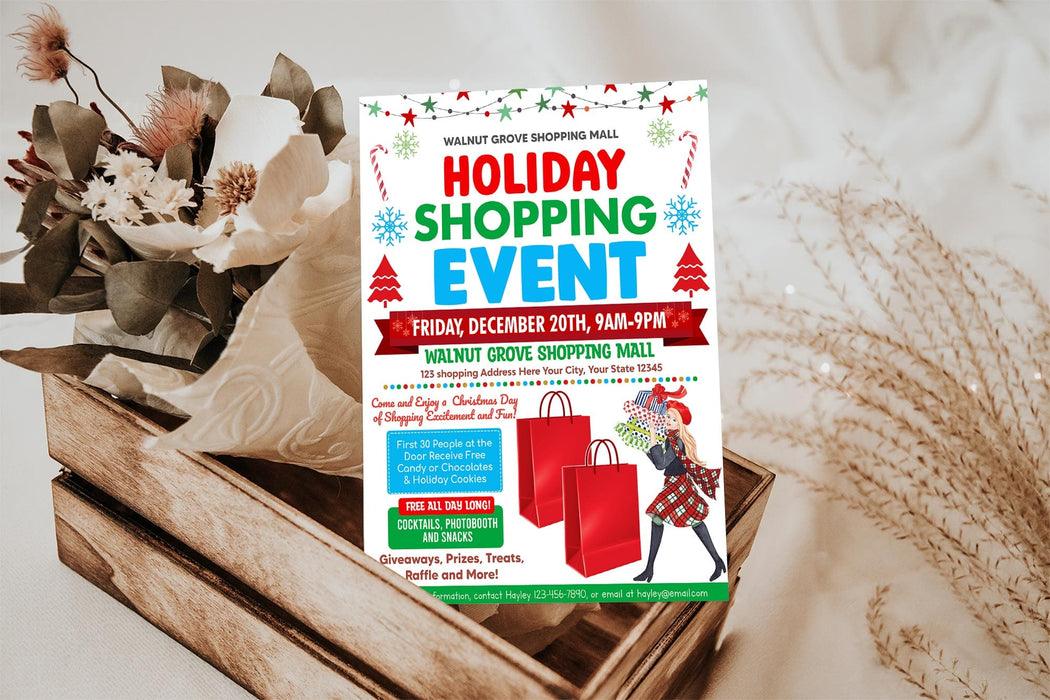 Editable Holiday Pop-Up Event Flyer for Shopping