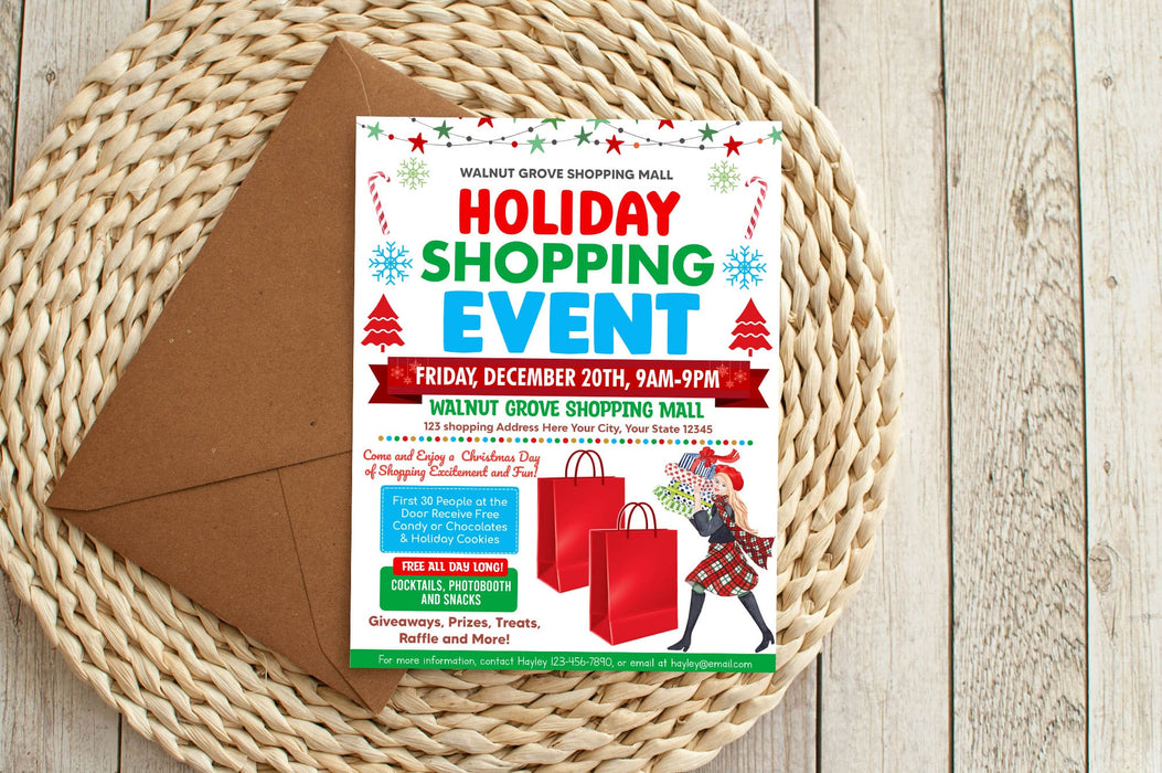 Editable Holiday Pop-Up Event Flyer for Shopping