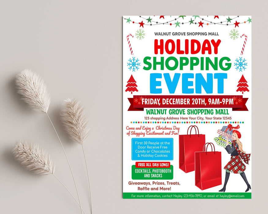 Editable Holiday Pop-Up Event Flyer for Shopping