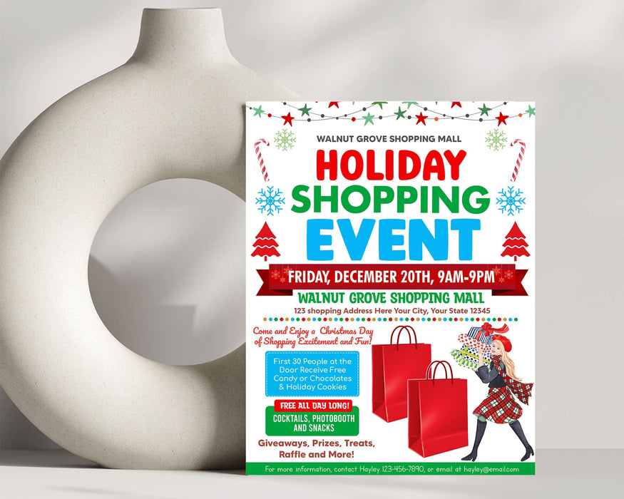 Editable Holiday Pop-Up Event Flyer for Shopping