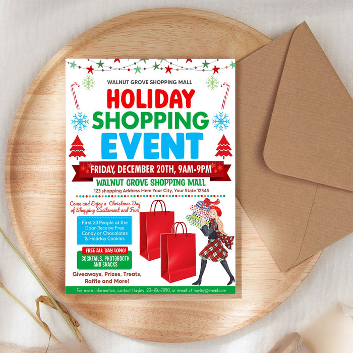 Editable Holiday Pop-Up Event Flyer for Shopping