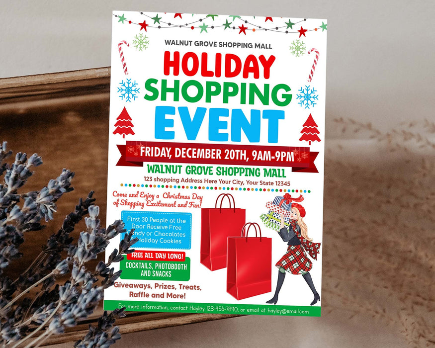 Editable Holiday Pop-Up Event Flyer for Shopping