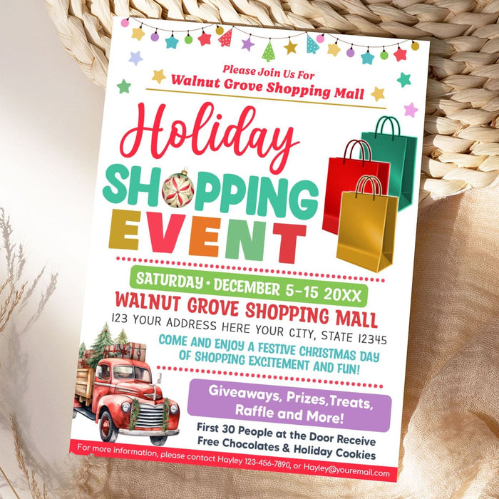 Printable Holiday Pop-Up Event Flyer Editable Template