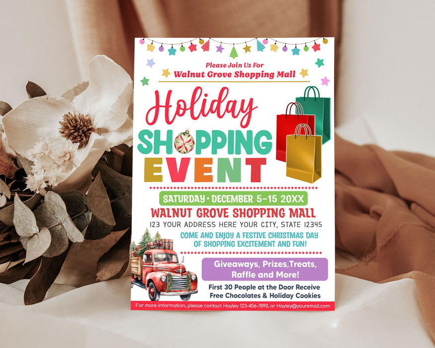 Printable Holiday Pop-Up Event Flyer Editable Template