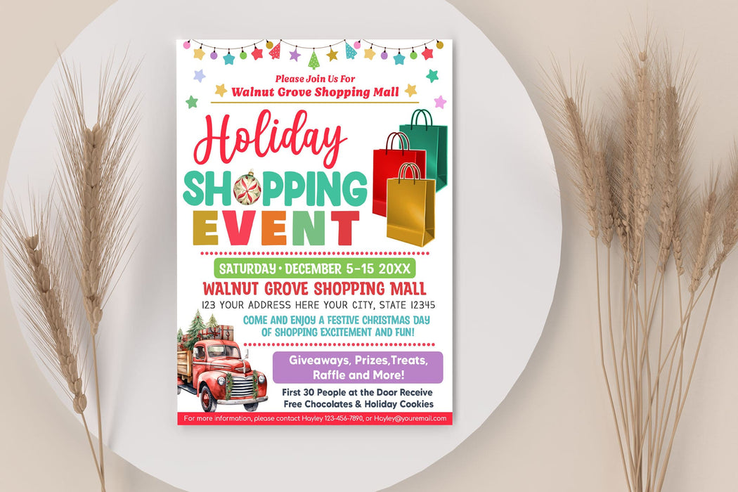 Printable Holiday Pop-Up Event Flyer Editable Template