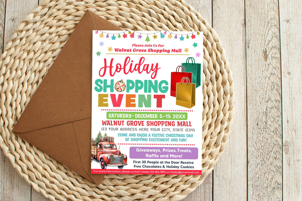 Printable Holiday Pop-Up Event Flyer Editable Template