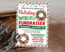 Customizable Holiday Wreath Fundraiser Flyer | Holiday Sale Fundraising Event Invite Template