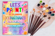 DIY Art Birthday Party Invitation Template | Paint Themed Party Invite