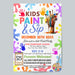 Kids Paint and Sip Flyer Template | Kids Party Painting Invitation Poster