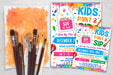 Customizable Kids Sip and Paint Event Flyer Template | Painting Activity For Kids Invite
