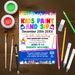Customizable Kids Sip and Paint Party Flyer Template | Kids Party Painting Event Invite Poster