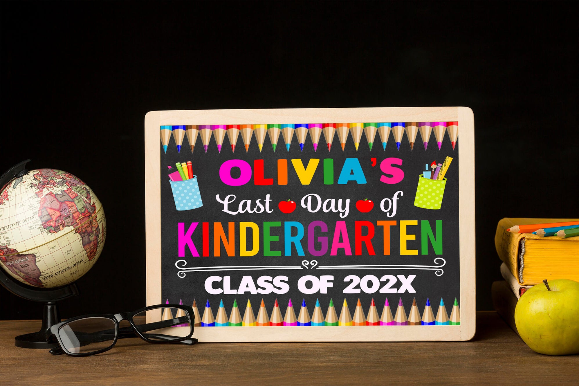 DIY Last Day Of Kindergarten Sign With Name Template | End of School ...