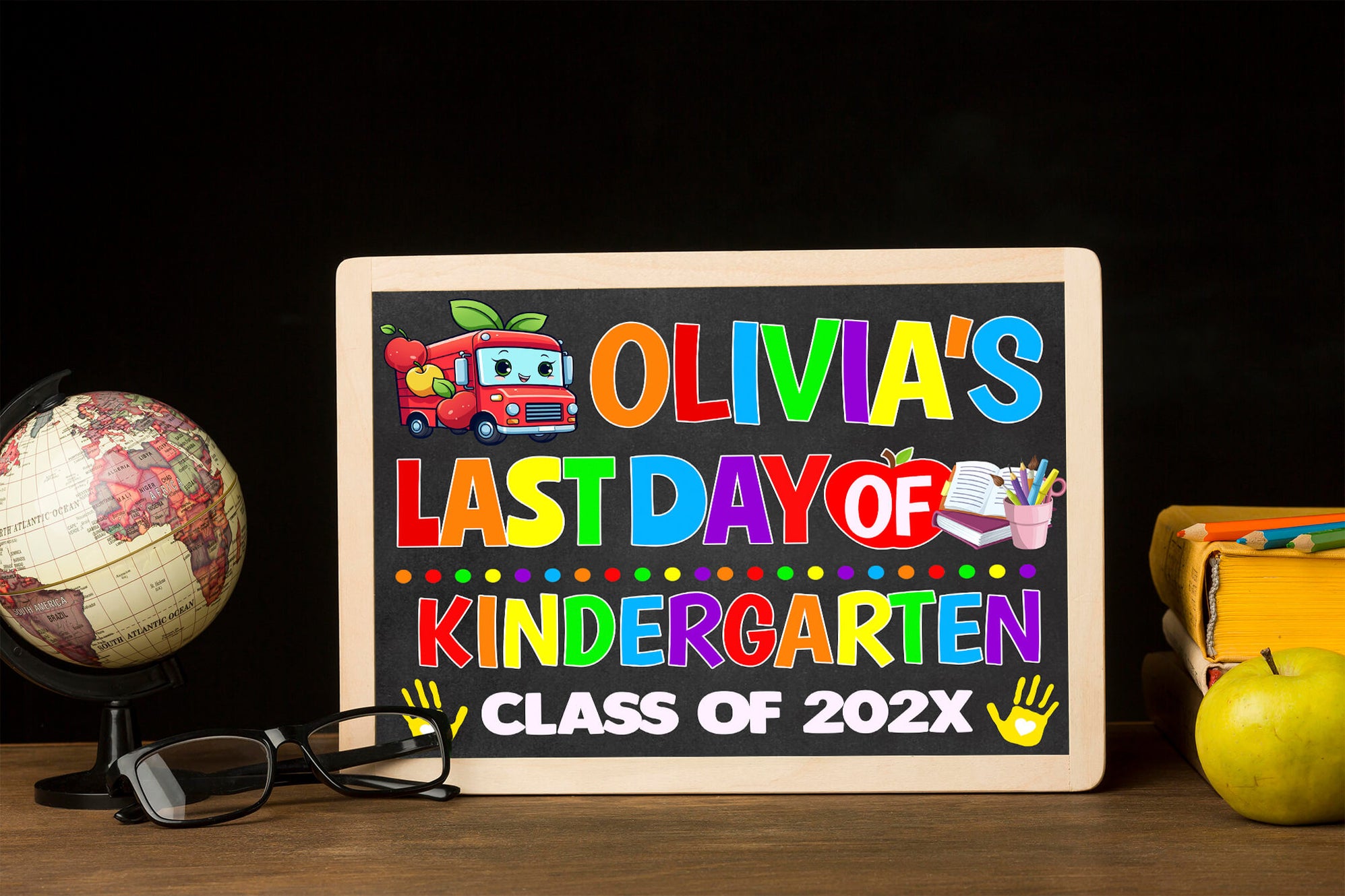 DIY Last Day Of Kindergarten Sign With Name | Kinder End of Year Poster ...