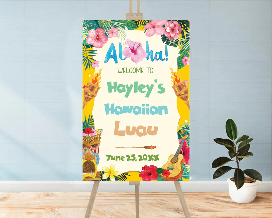 Customizable Luau Welcome Sign | Luau Party Sign Template
