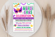 DIY Mardi Gras Celebration Flyer Template | Masquerade Theme Event Invitation